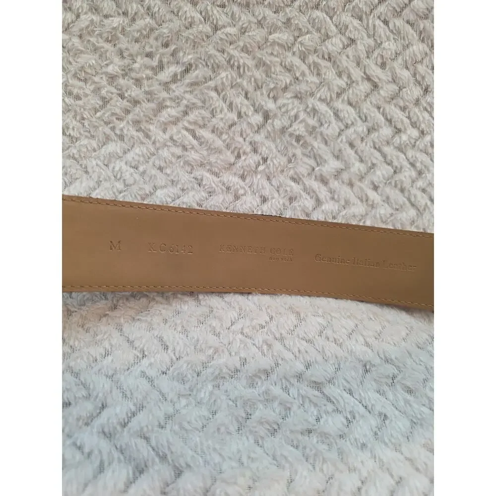 Kenneth Cole RodeoCutie Taupe Suede Leather Cowgirl Southwestern Buckle Belt MED
